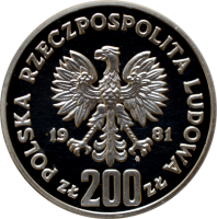 Польша 200 злотых 1981 г., PROOF PROBA, "Владислав I Герман"