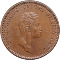 Дания 1 ригсбанкскиллинг 1813 г., UNC, 'Король Фредерик VI (1808-1839)'