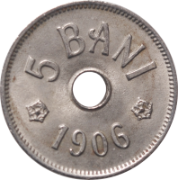 Румыния 5 бань 1906 г. J, BU, "Король Кароль I (1881 - 1914)"