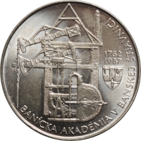 Чехословакия 100 крон 1987 г., BU, "225 лет Горной академии в Банска-Штьявница"