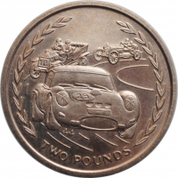 Остров Мэн 2 фунта 1996 г., UNC, "Королева Елизавета II (1970 - 2019)"