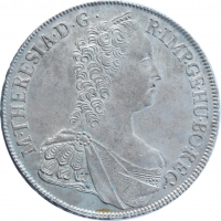Австрия 1 талер 1763 г., UNC, "Мария Терезия - орел с гербом Австрии в центре"