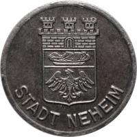 Пруссия - Нехайм 10 пфеннигов 1918 г., UNC, "Нотгельды Германии (1914 - 1924)"