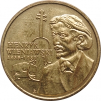 Польша 2 злотых 2001 г., UNC, "Международный конкурс скрипачей"