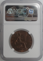 Великобритания 1 пенни 1908 г., NGC MS63 BN, "Король Эдуард VII (1902 - 1910)"
