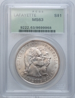 США 1 доллар 1900 г., PCGS MS63, "Возведение памятника Лафайет"