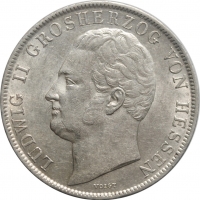 Гессен-Дармштадт 1 гульден 1842 г., UNC, "Герцог Людвиг II (1830 - 1848)"