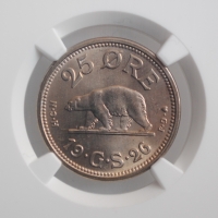 Гренландия 25 эре 1926 г., NGC MS65, "Крона (1926 - 1964)"