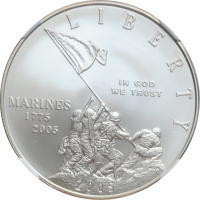 США 1 доллар 2005 г., NGC MS69, "230 лет Морской пехоте"