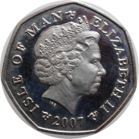 Остров Мэн 50 пенсов 2007 г., UNC, "Рождество"