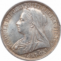 Великобритания 2 шиллинга (флорин) 1896 г., NGC MS62, "Королева Виктория (1838 - 1901)"