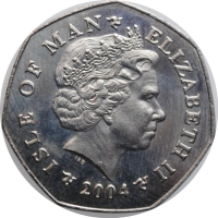 Остров Мэн 50 пенсов 2004 г., AU, "Мотогонки "Tourist Trophy"