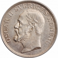Швеция 1 крона 1906 г. EB, NGC MS61, "Король Оскар II (1873 - 1907)"