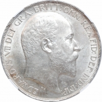 Великобритания 1 крона 1902 г., NGC UNC Details, "Король Эдуард VII (1902 - 1910)"