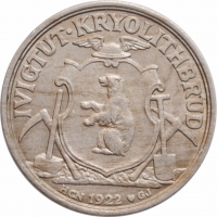 Гренландия 50 эре 1922 г., NGC MS61, "Креолитовые шахты Ивигтута"