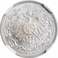 Германия 50 пфеннигов 1898 г. A, NGC MS63, "Германская Империя (1871 - 1922)"