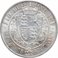 Великобритания 1/2 кроны 1897 г., NGC MS62, "Королева Виктория (1838 - 1901)"