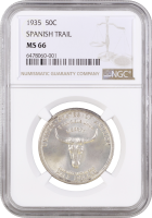 США 50 центов 1935 г., NGC MS66, "Старая Испанская Тропа"