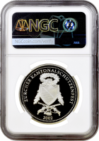 Швейцария 50 франков 2002 г., NGC PF70 UC, "Стрелковый фестиваль в Цюрихе"