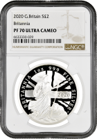Великобритания 2 фунта 2020 г., NGC PF70 UC, "Британия - Дух нации" Top Pop