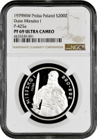 Польша 200 злотых 1979 г., NGC PF69 UC PROBA, "Князь Мешко I" Top Pop