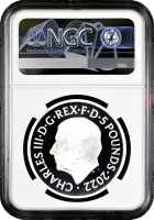 Великобритания 5 фунтов 2022 г., NGC PF69 UC, "Жизнь и наследие Королевы Елизаветы II"