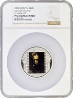 Острова Кука 20 долларов 2010 г., NGC PF69 UC, "Шедевры искусства - Человек в золотом шлеме" Top Pop
