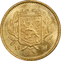Финляндия 20 марок 1934 г. S, PCGS MS64, "Финляндская Республика (Suomi) (1918 - 1962)" Top Pop