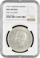 Великобритания 1 крона 1937 г., NGC UNC Details, "Коронация Короля Георга VI"