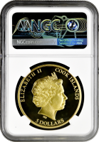 Острова Кука 5 долларов 2014 г., NGC PF67 UC, "Оттенки природы - Медоносная пчёла"