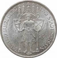 Веймарская Республика 3 рейхсмарки 1929 г. E, UNC, "1000 лет Мейсену"