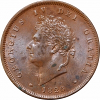 Великобритания 1 пенни 1826 г., UNC, "Король Георг IV (1820 - 1830)"
