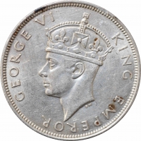 Южная Родезия 1/2 кроны 1940 г., UNC Det., "Колония Великобритании (1932 - 1955)"