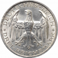 Веймарская Республика 3 рейхсмарки 1927 г. A, UNC, "400 лет Марбургскому университету имени Филиппа"