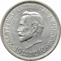 Литва 10 лит 1938 г., UNC, "20 лет Республике"