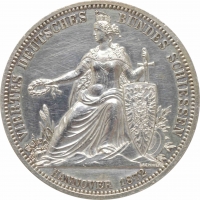 Ганновер 1 талер 1872 г., AU Det., "4-й стрелковый фестиваль в Ганновере"