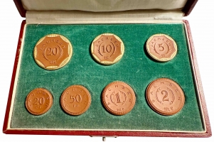 Германия набор фарфоровых монет 1921 г., UNC, "Федеральная земля Саксония (1917 - 1922)"
