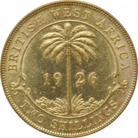 Британская Западная Африка 2 шиллинга 1926 г., UNC, "Король Георг V (1910 - 1936)"