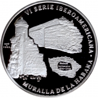 Куба 10 песо 2005 г., PROOF, "Иберо-Америка - Гаванская стенав"