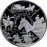 Куба 10 песо 2000 г., PROOF, "Иберо-Америка - Человек и лошадь"