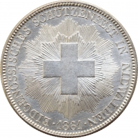 Швейцарія 5 франків 1861 р., UNC, "Стрілецький фестиваль у Нідвальдені"