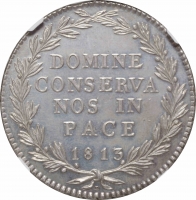 Швейцарские кантоны 40 батценов 1813 г. B, CCG MS64 PL, "Кантон Цюрих (1804 - 1850)"