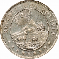Боливия 10 сентаво 1935 г., NGC PF66, "Республика Боливия (1870 - 1963)"