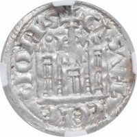 Испания, Кастилия и Леон 1 Динеро 1286-1288 г., NGC MS63, "Король Санчо IV (1284 - 1295)"
