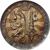 Швейцарія срібна медаль 1902 р., NGC MS61, "Женевський музичний фестиваль"