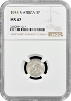 ПАР 3 пенса 1933, NGC MS62, "Король Георг V (1923 - 1936)"