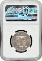 Фиджи 1 флорин (2 шиллинга)  1934 г., NGC MS65, "Король Георг V (1911 - 1936)" Top Pop