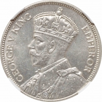 Фиджи 1 флорин (2 шиллинга)  1934 г., NGC MS65, "Король Георг V (1911 - 1936)" Top Pop