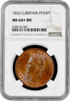 Великобритания 1 пенни 1826 г., NGC MS64+ BN, "Король Георг IV (1820 - 1830)"