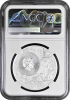 Острова Кука 5 долларов 2022 г., NGC MS70, "Символы штатов США - Иллинойс. Белохвостый олень"